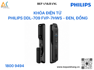 Khóa điện tử Philips DDL-709 FVP-7HWS - Đen, Đồng